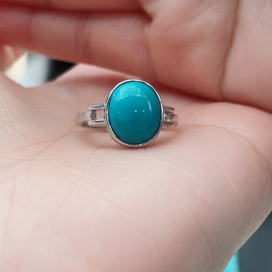 绿松石戒指银S925镶嵌