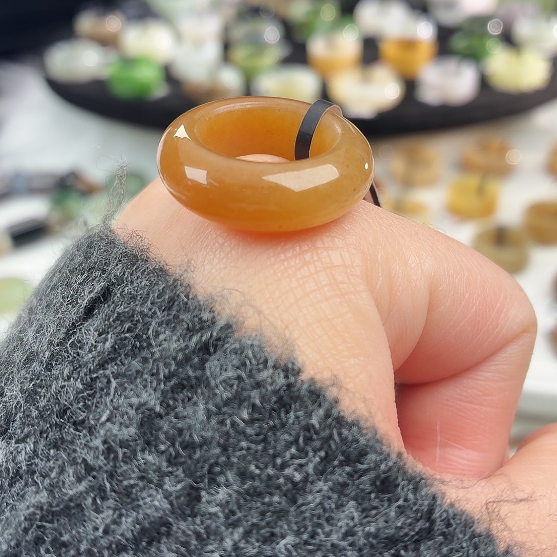 小***兔和田玉未镶嵌戒指S58橘糖轮胎15.4 拍4单