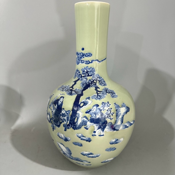 收藏/古玩清青花天球瓶
