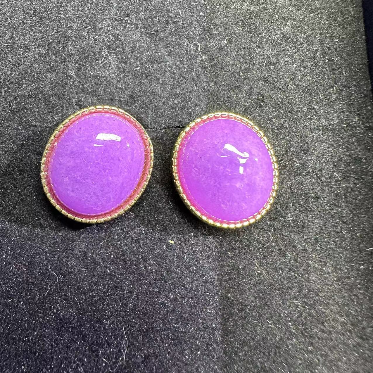 满冰紫耳饰 H205