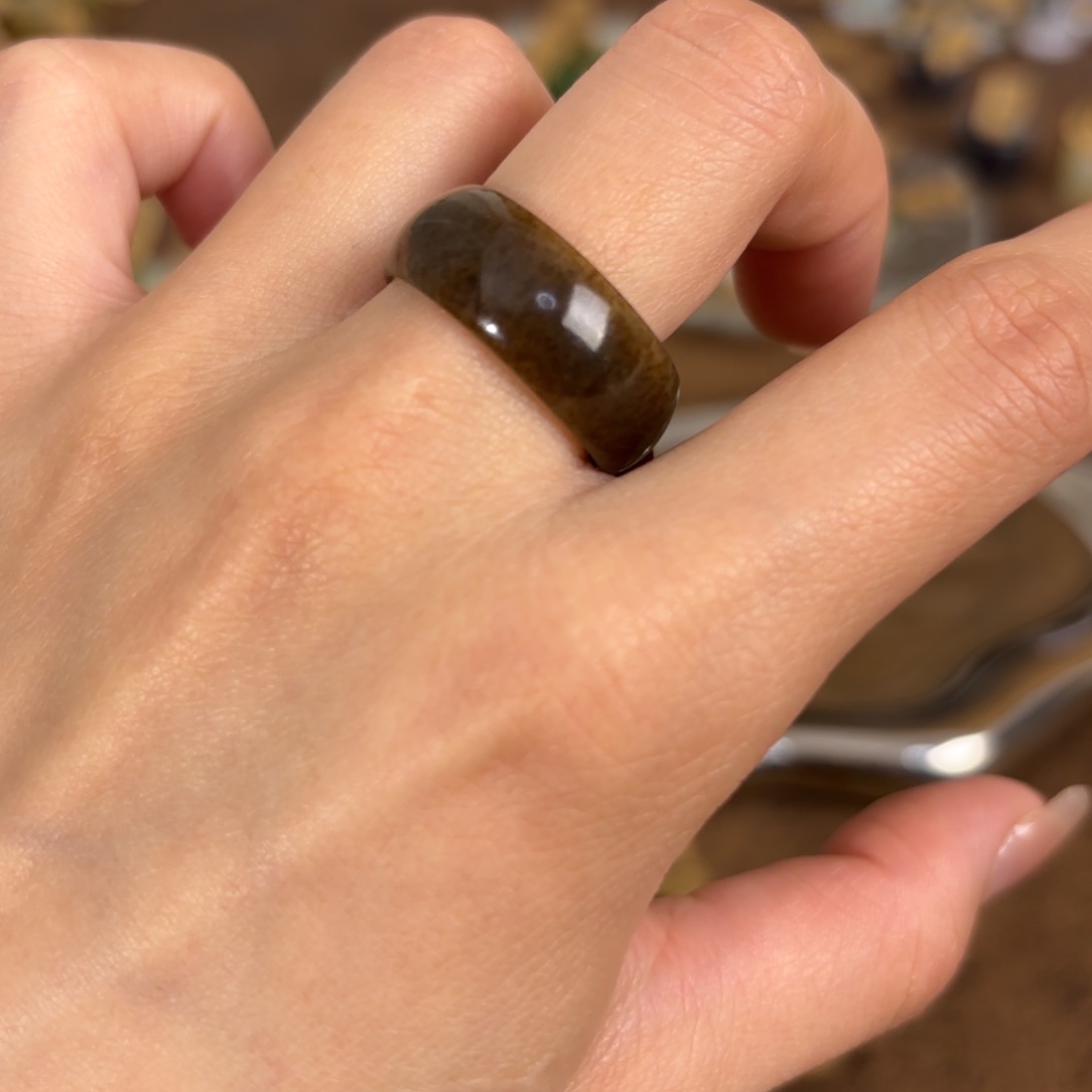 和田玉戒指未镶嵌2号直径20.3