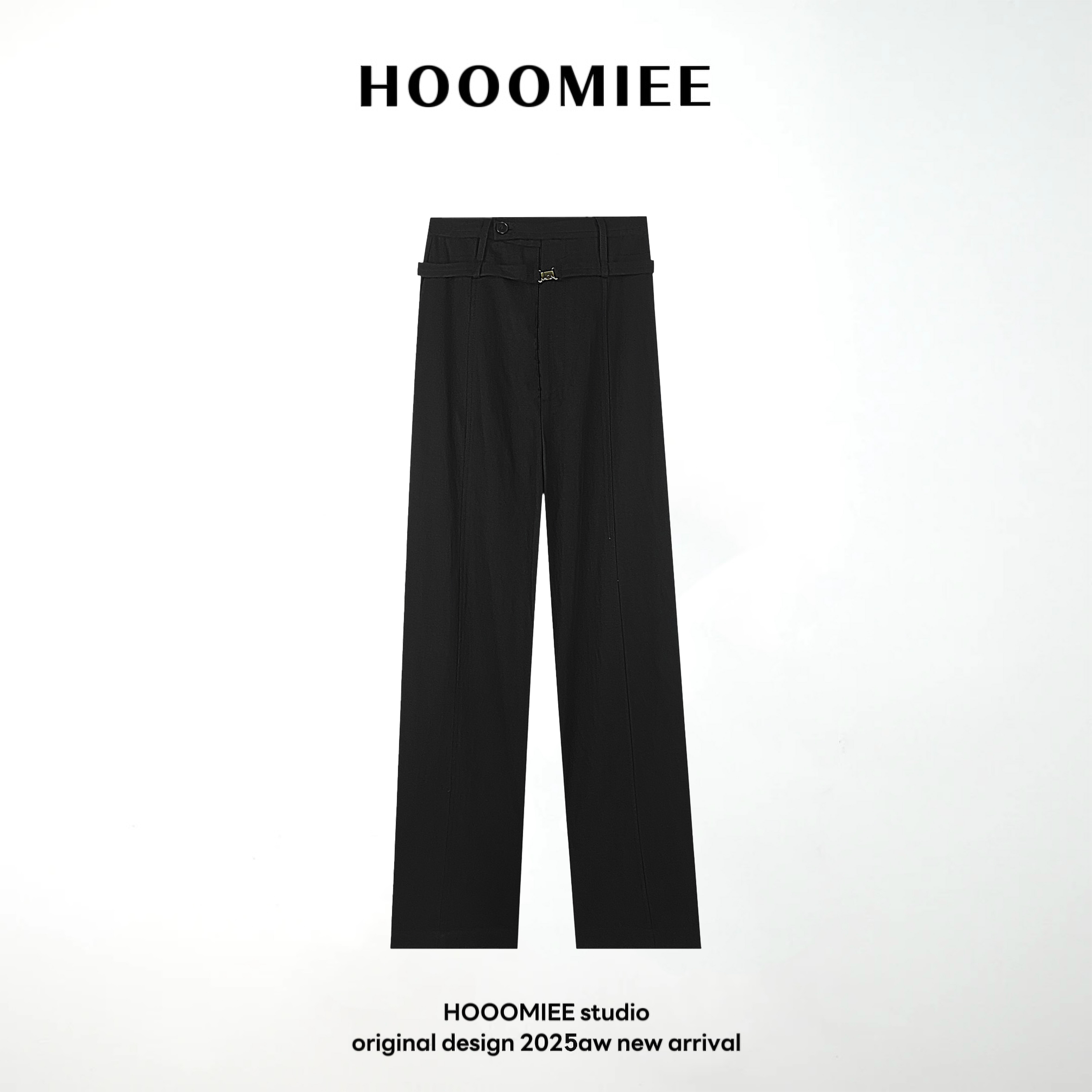 Hooomiee春夏高定莱赛尔设计腰头高级感休闲百搭直筒裤5852