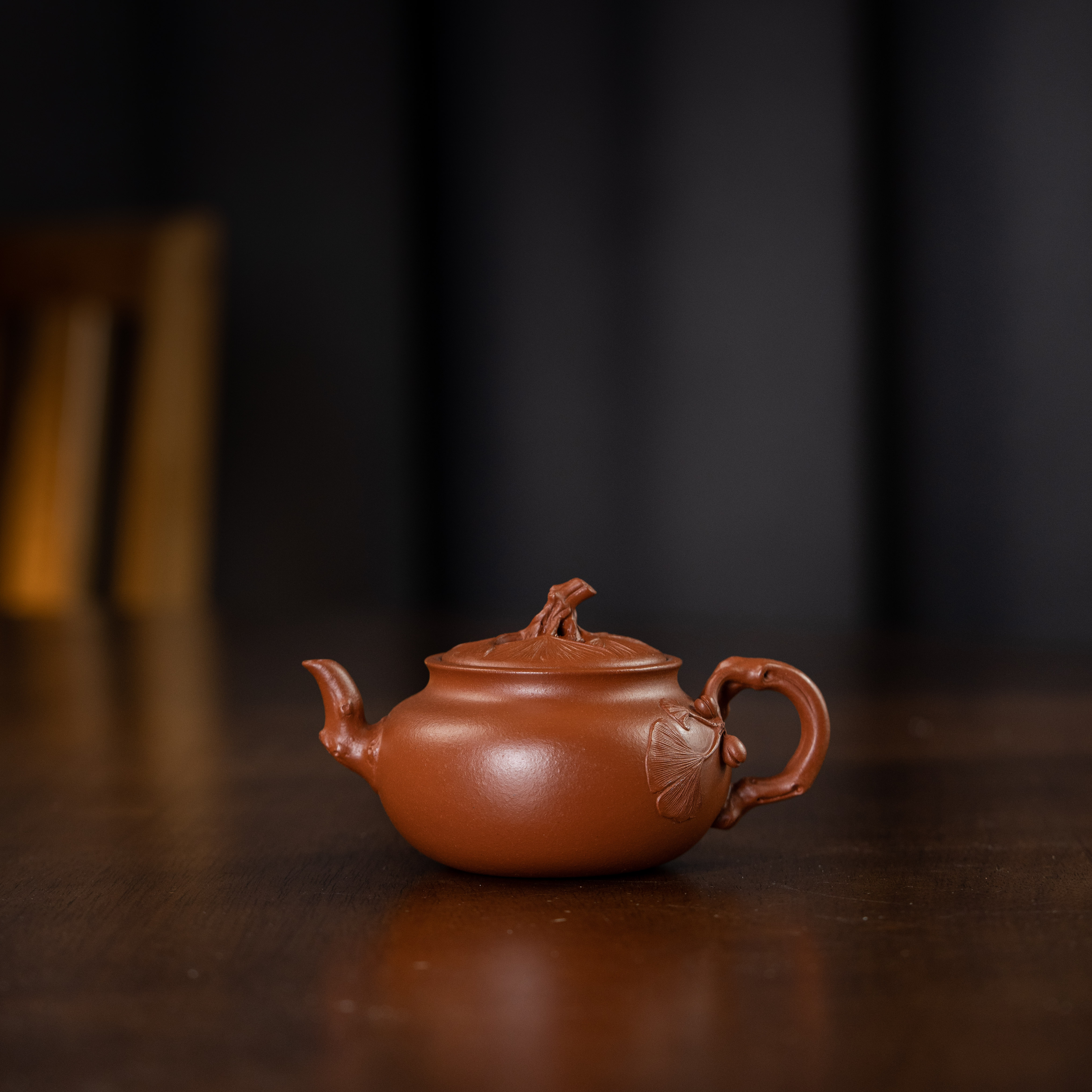 珽珽茶器 金扇舞秋 小红泥 160cc 家用紫砂壶tt1