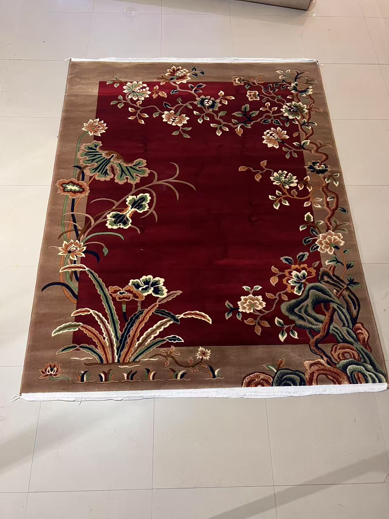  新西兰羊毛，兰花图案超美