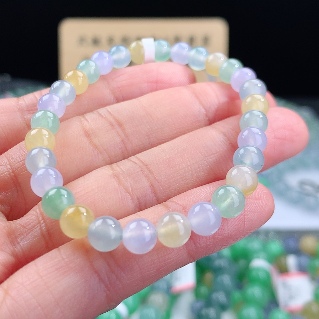翡翠手链未镶嵌卡6mm