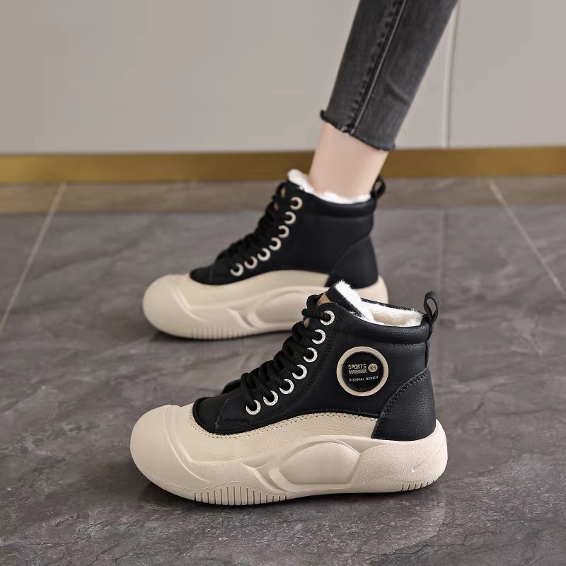 【加棉老爹鞋】女生秋新款高帮加绒休闲板鞋老爹鞋M37