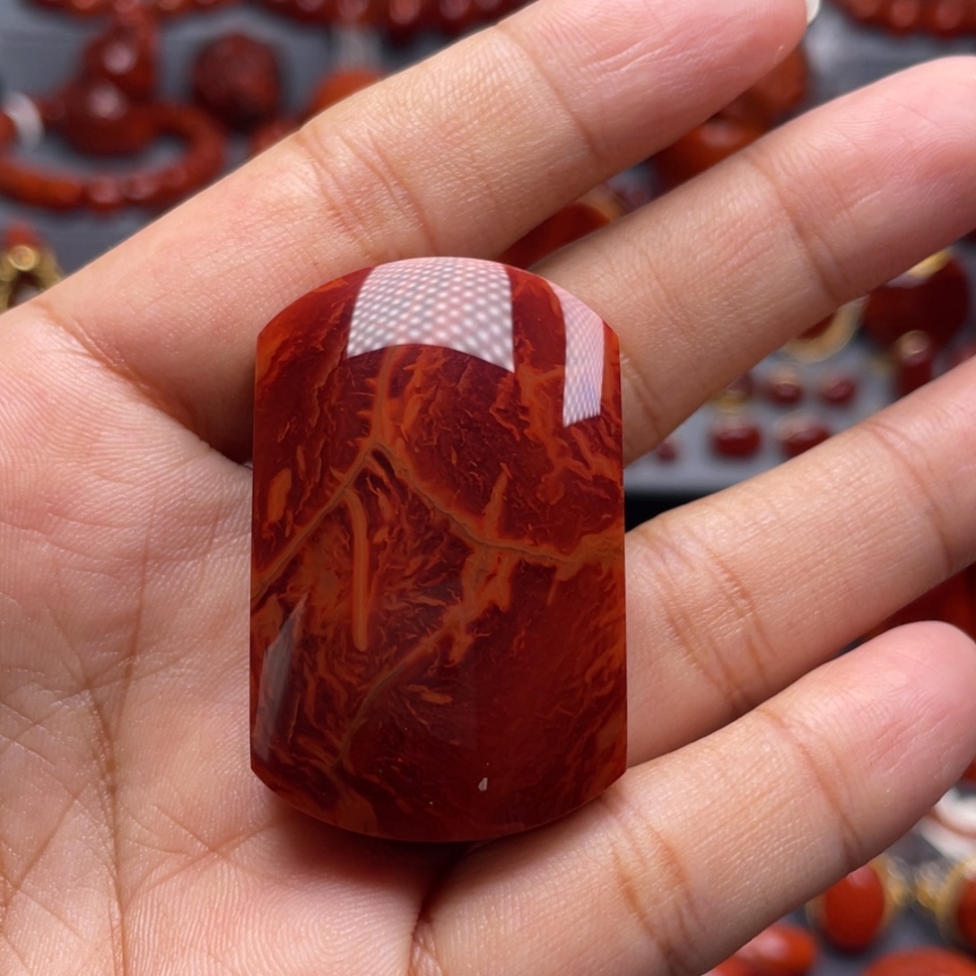 南红玛瑙未镶嵌珠宝奇石无事牌吊坠