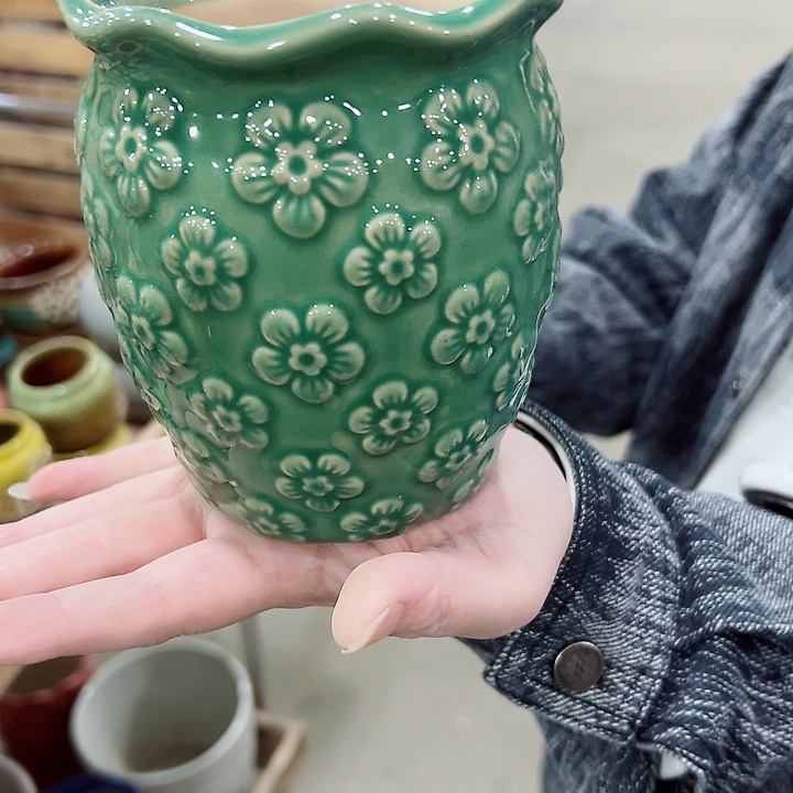 有孔.凑满10元发货多肉陶瓷花盆！