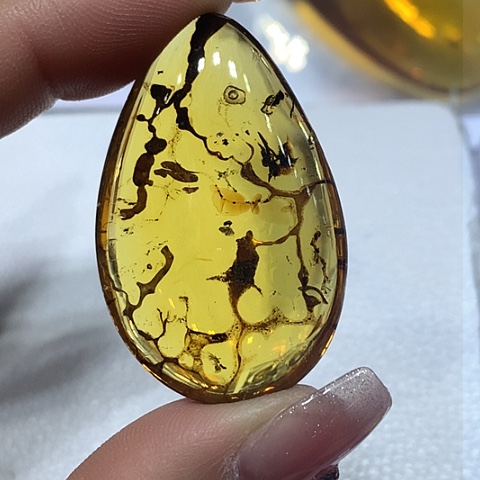 琥珀颈饰未镶嵌特色植物吊坠