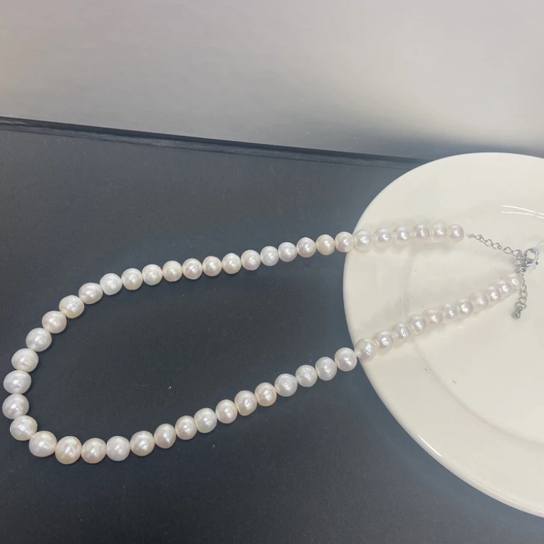 淡水无核珍珠X08#白色无核百搭项链7-8m