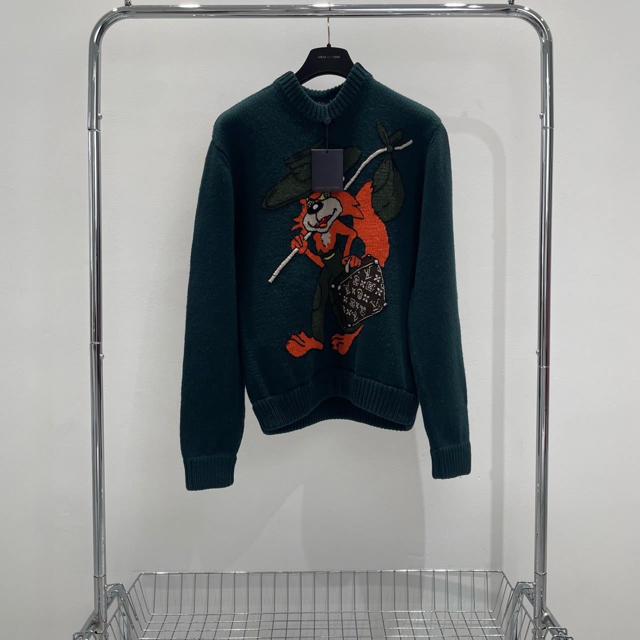 全新未使用 louis vuitton 卡通狐狸图案背后毛衣尺码L yy00274