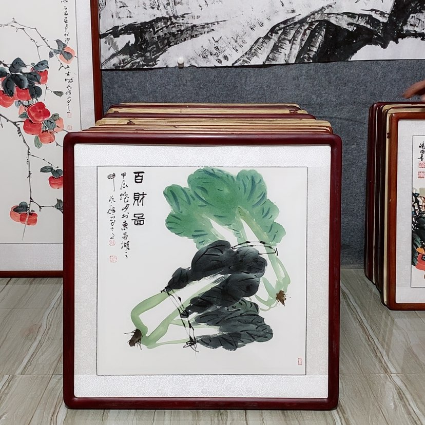 【闪购商品】国画书画作品带框65×65厘米