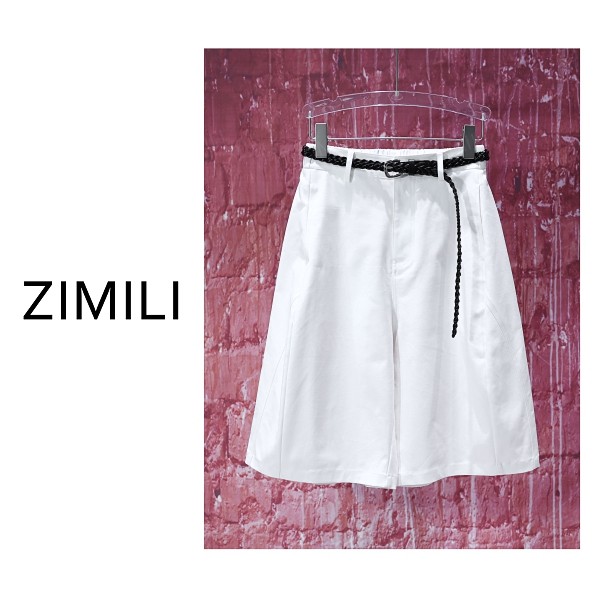 【亮哥女装】2025欧版小众象牙白高腰时尚休闲高克重A字短裤9371-H2