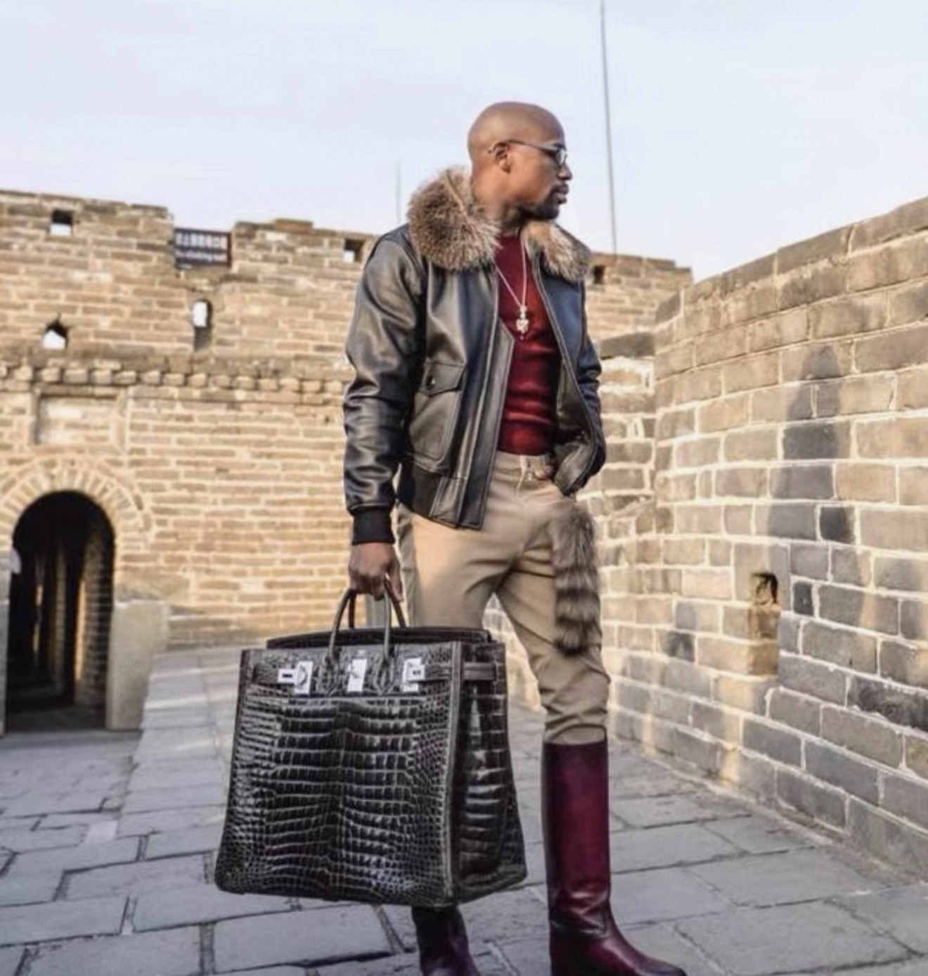 未使用 Givenchy/纪梵希 毛领牛皮夹克/编号18479 48码