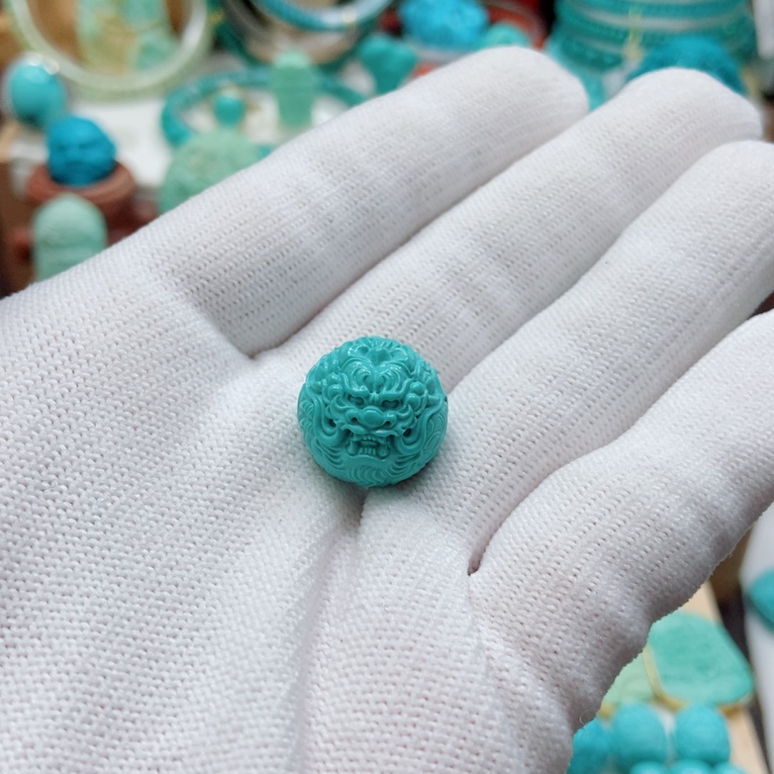 绿松石未镶嵌龙珠15.4mm