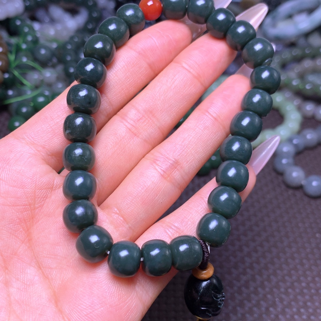 和田玉未镶嵌手串卡10