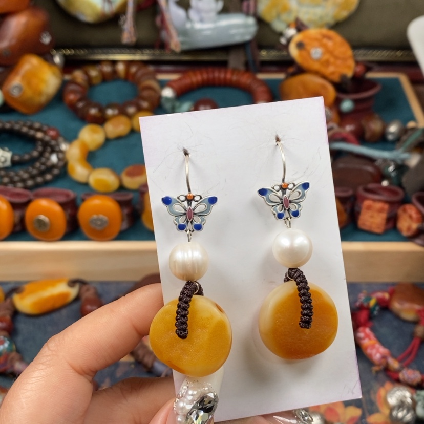 【闪购商品】蜜蜡耳饰未镶嵌耳环