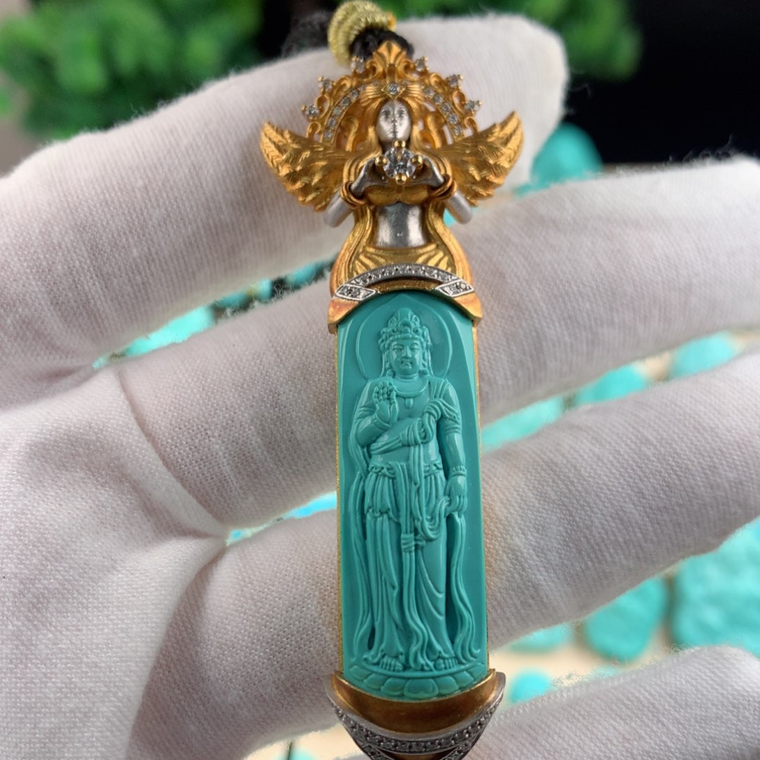 【闪购商品】绿松石雅典娜女神18K金镶嵌