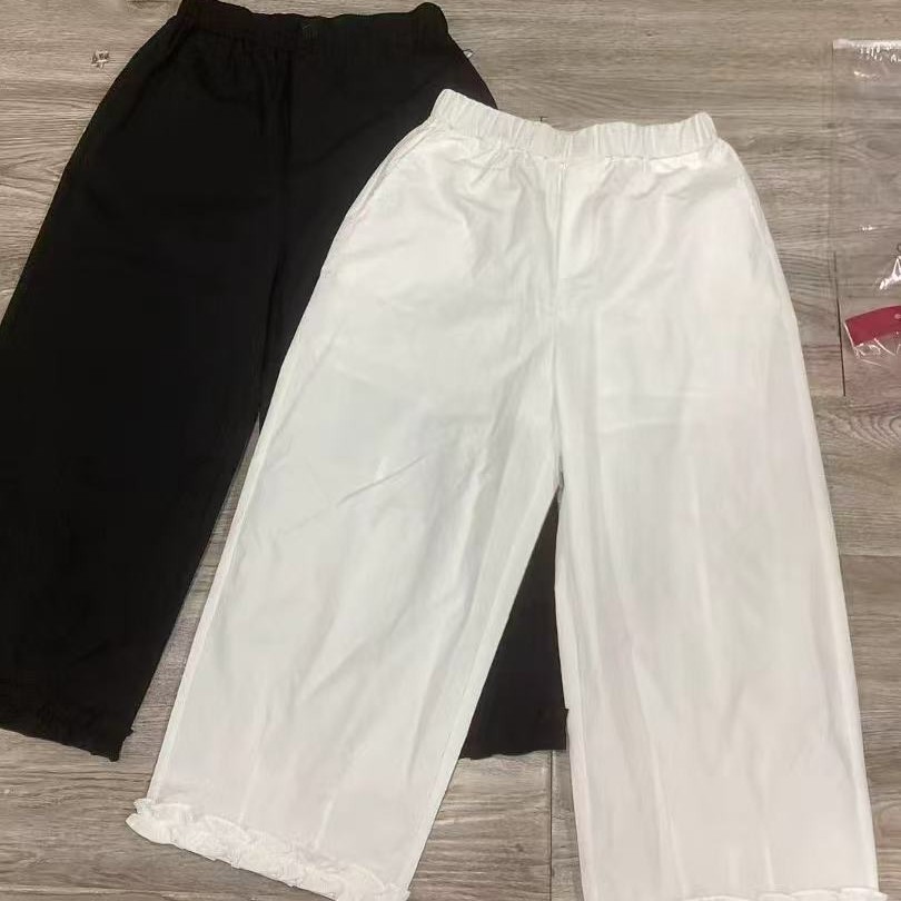 时尚百搭宽松九分阔腿裤 休闲舒适女士裤子