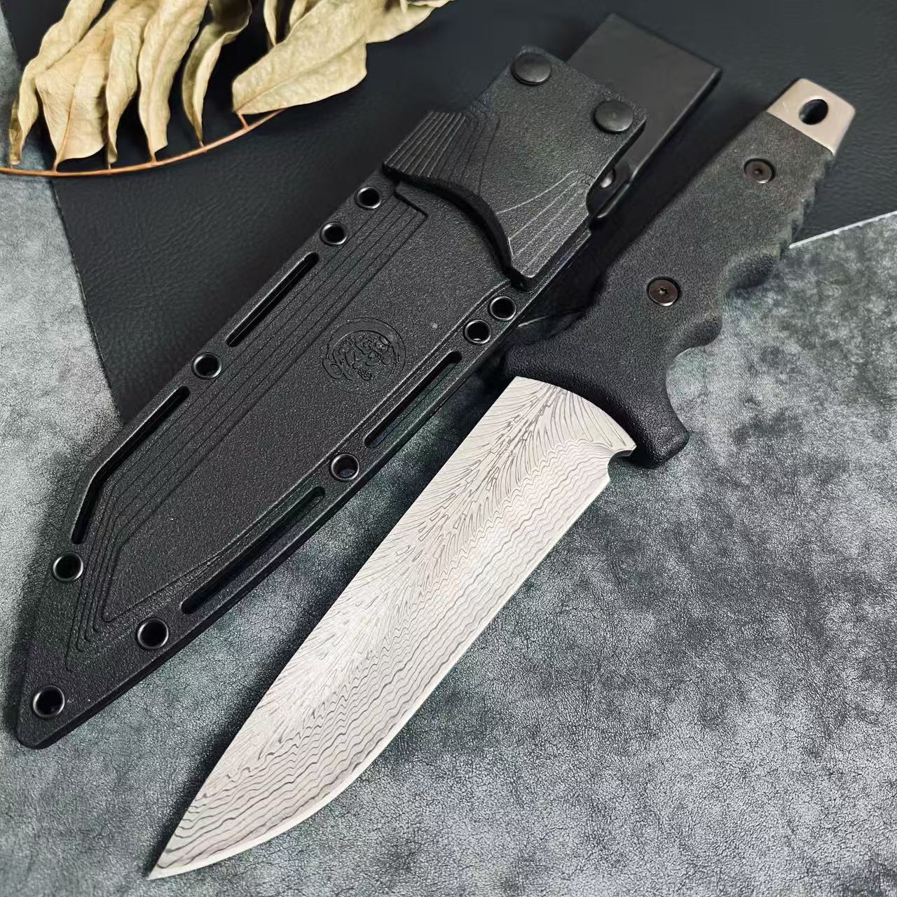 【阿珠专属】雷动羽毛纹瑞粉老莫多功能刀高硬度户外便携切水果割肉