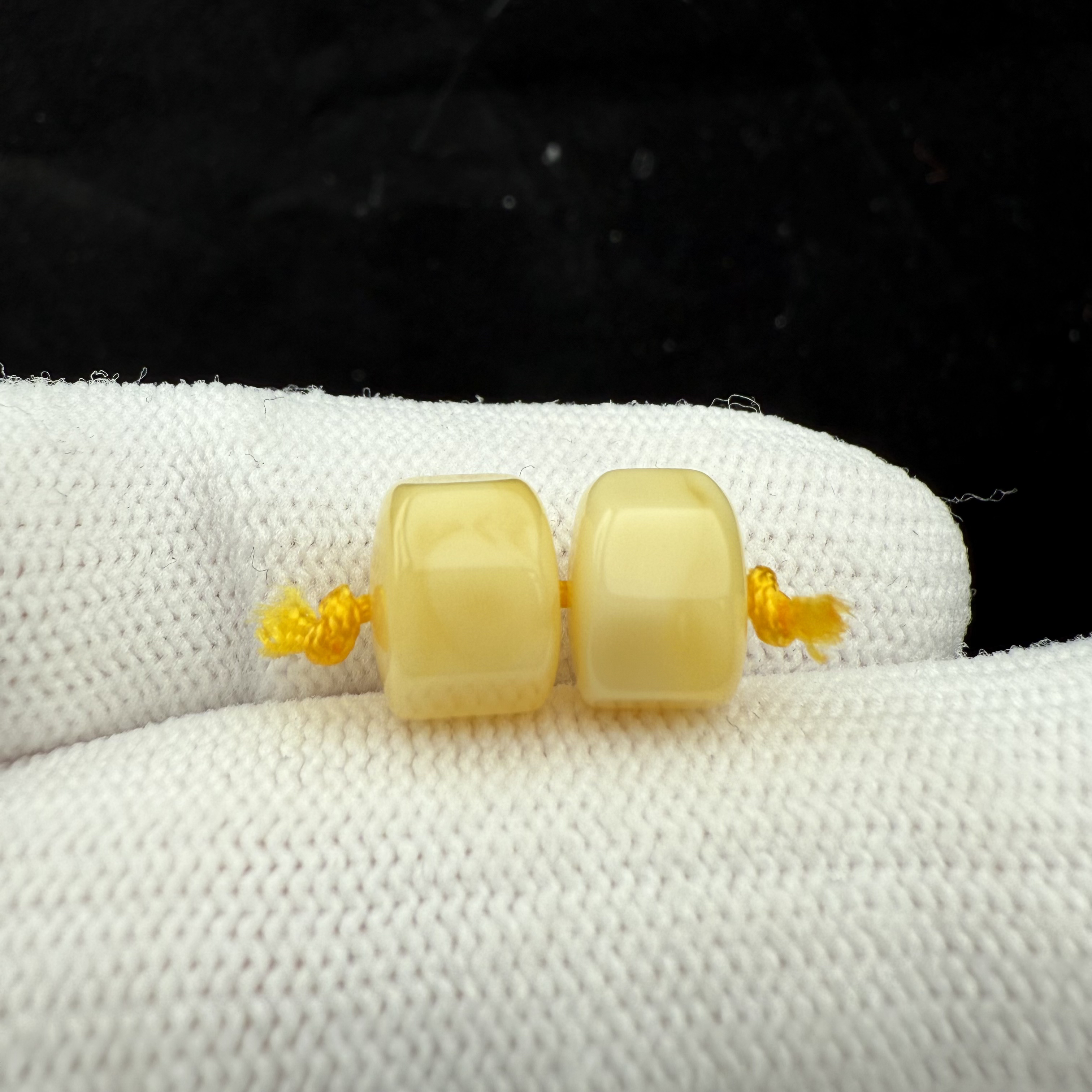 J3360天然俄料蜜蜡 对珠套装9.2mm一物一图实物拍摄假一罚十