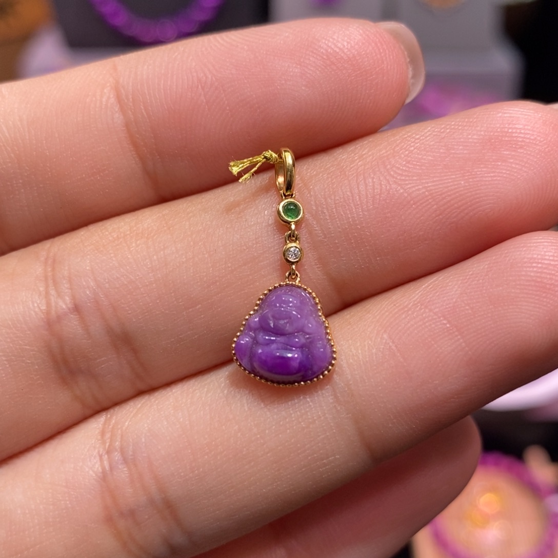 苏纪石（舒俱来）18K金镶嵌吊坠(不含链)