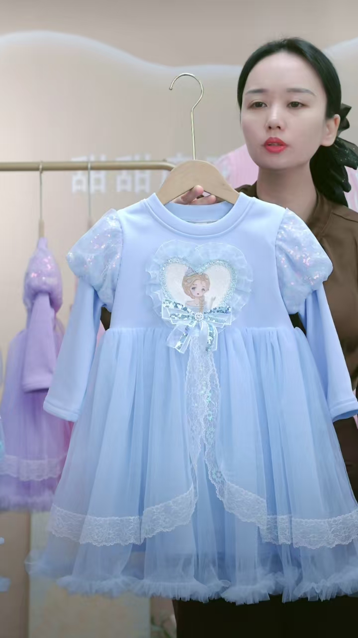 女童连衣裙加绒公主裙爱莎洋气裙子爱莎公主裙 库洛米