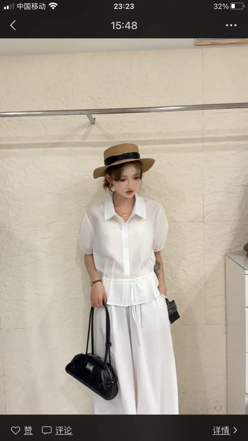 休闲风百搭时尚夏季气质短袖系带轻职风衬衣衬衫