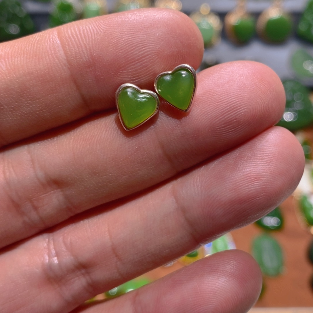 和田玉（碧玉）银S925镶嵌颈饰