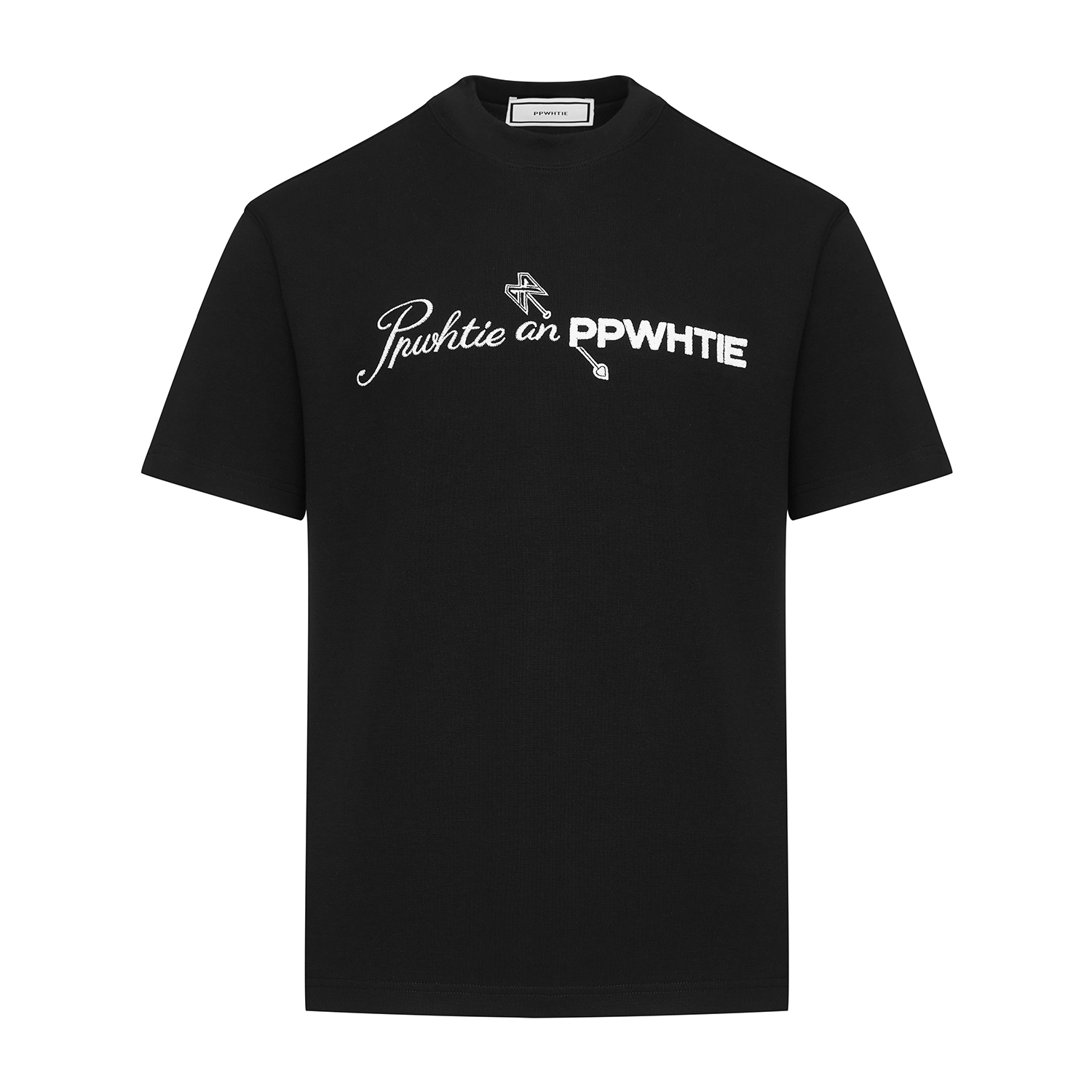 【PPWHITE】白PP内搭简约运动休闲百搭圆领时尚男士中袖卫衣