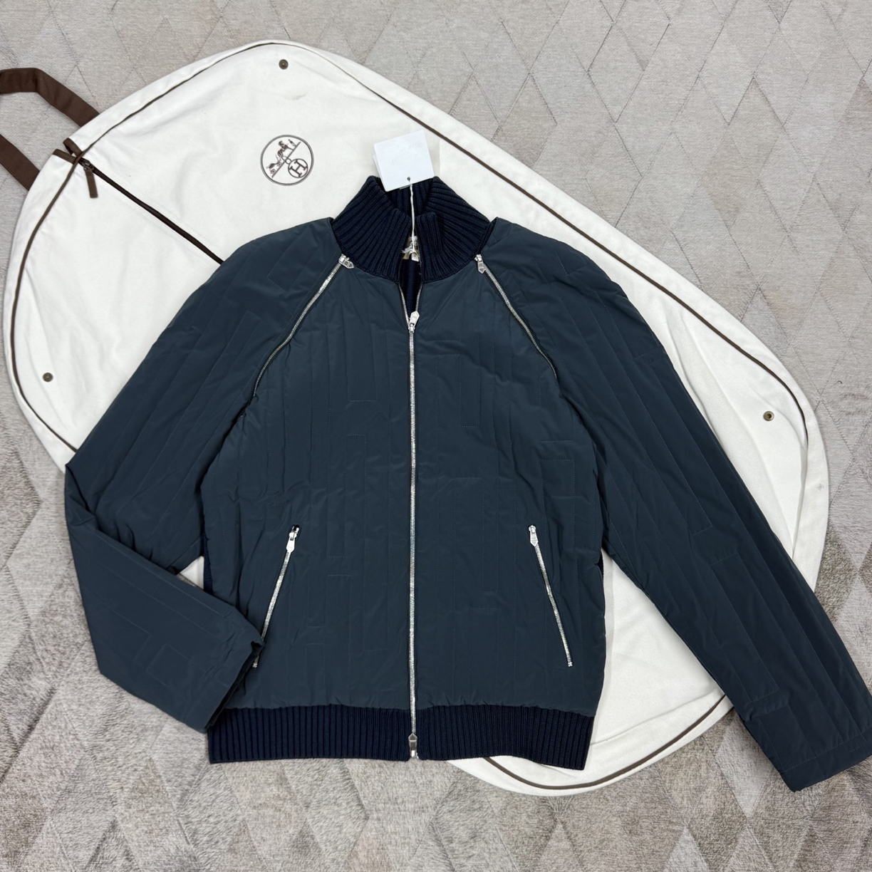 未使用 Hermes/爱马仕 135204 H纹理棒球夹克