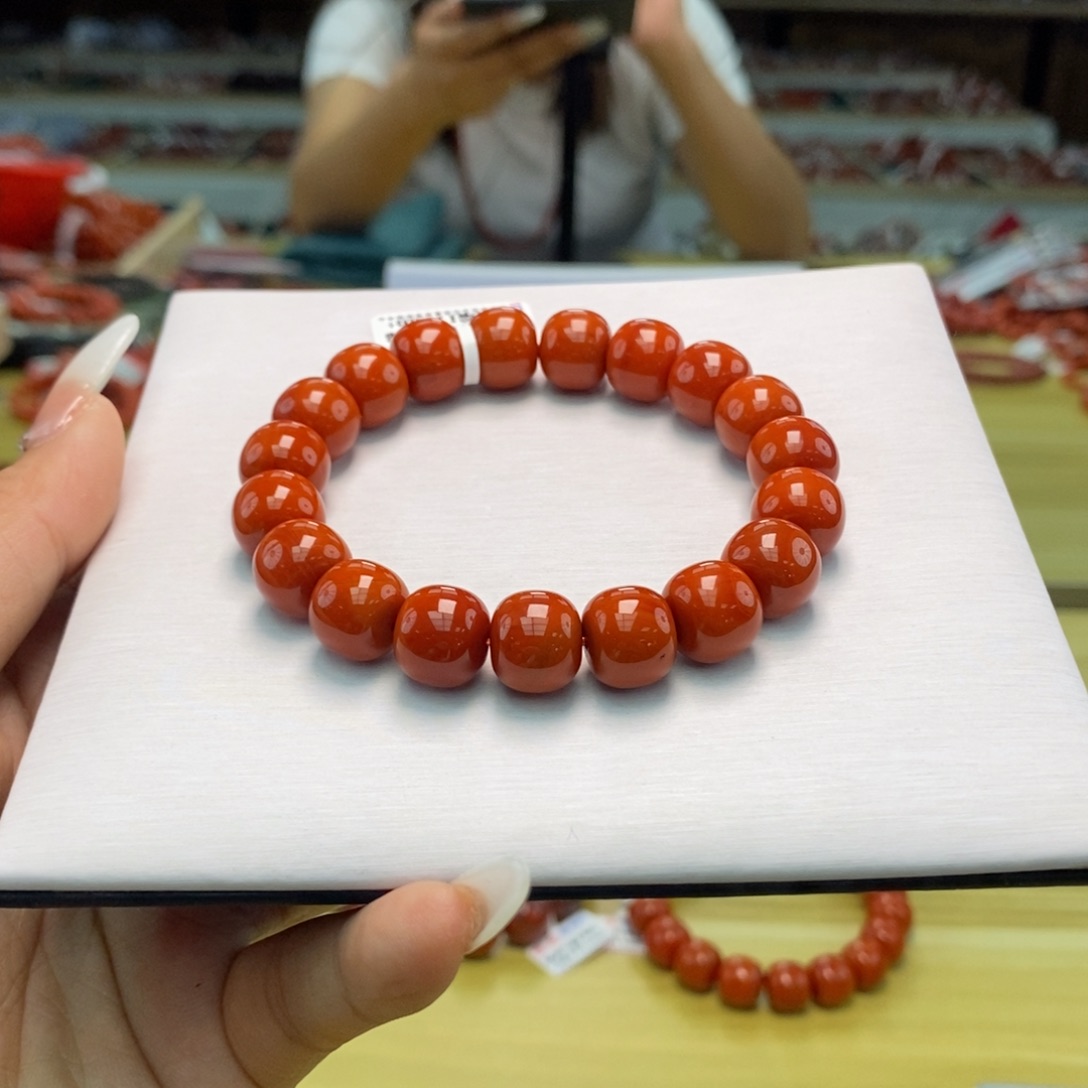 南红玛瑙11mm+单圈手串未镶嵌