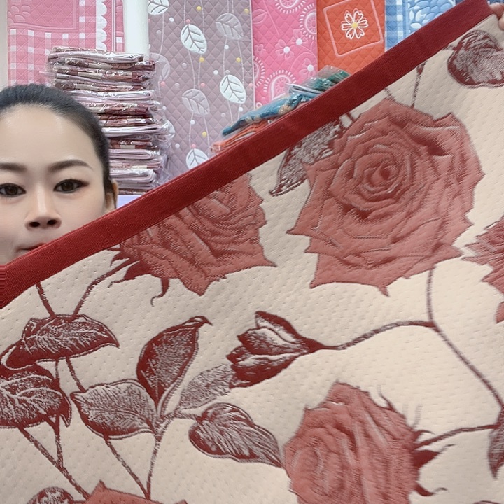 棉红色玫瑰花纯棉