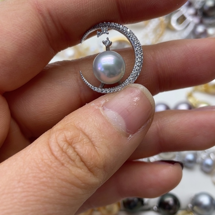 海水珍珠吊坠(不含链)银S925镶嵌