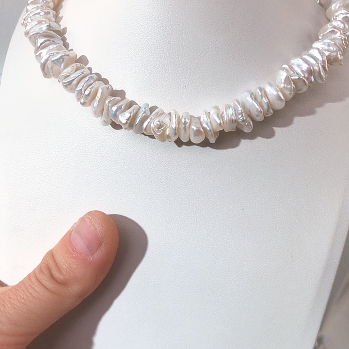 淡水珍珠项链银S925镶嵌田**娘