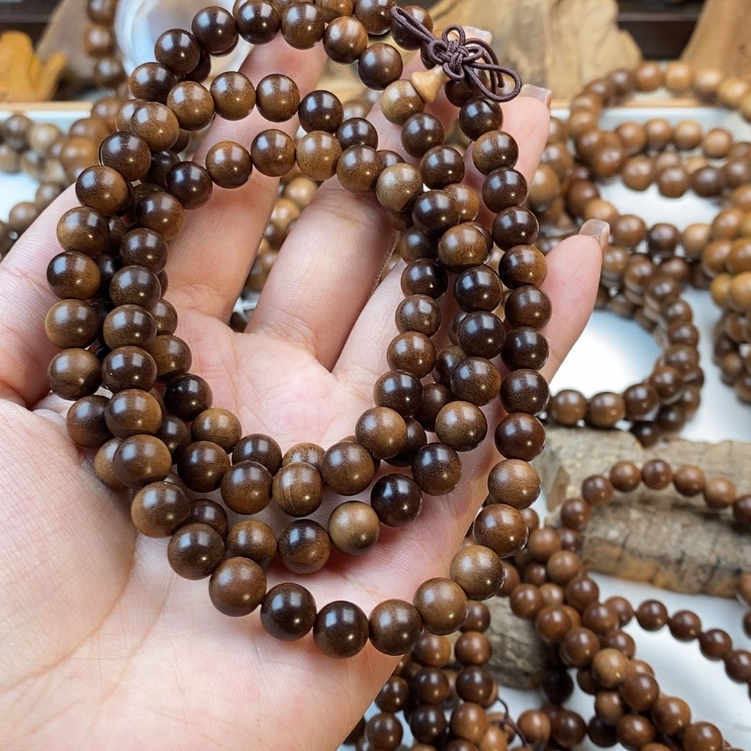 檀香木其他饕0.8*108全沉水百年印度迈索尔檀香王