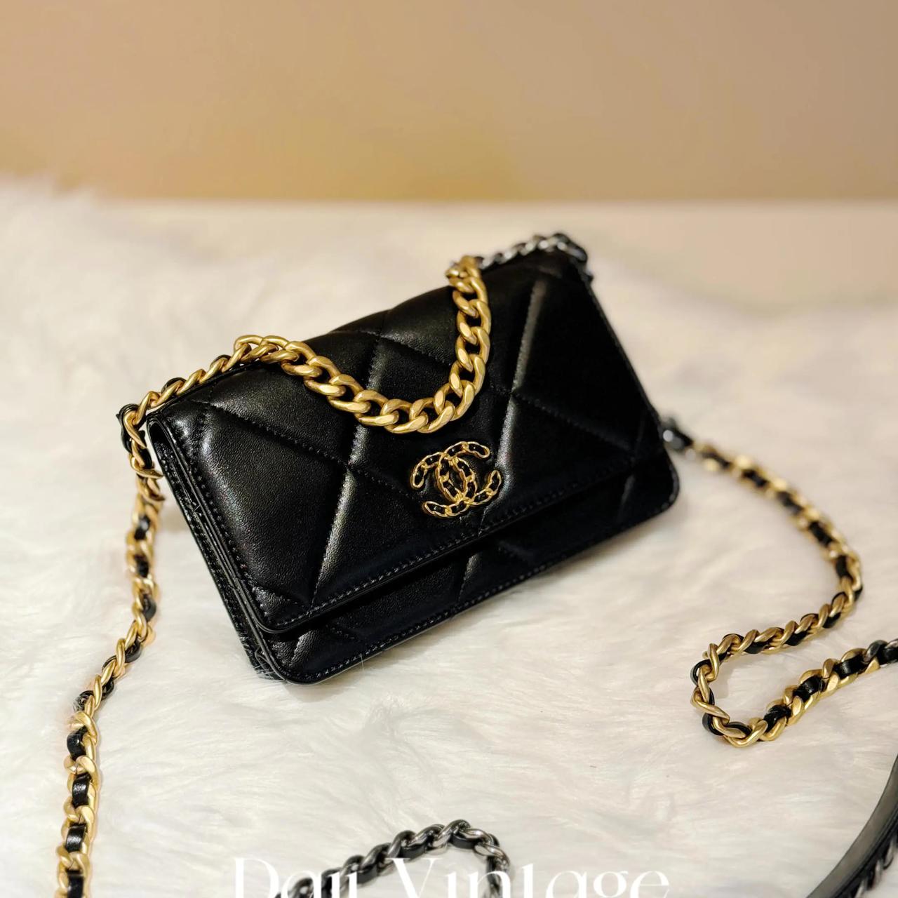 99新 Chanel/香奈儿 大吉中古/Chanel香奈儿黑金19bagwoc斜挎包