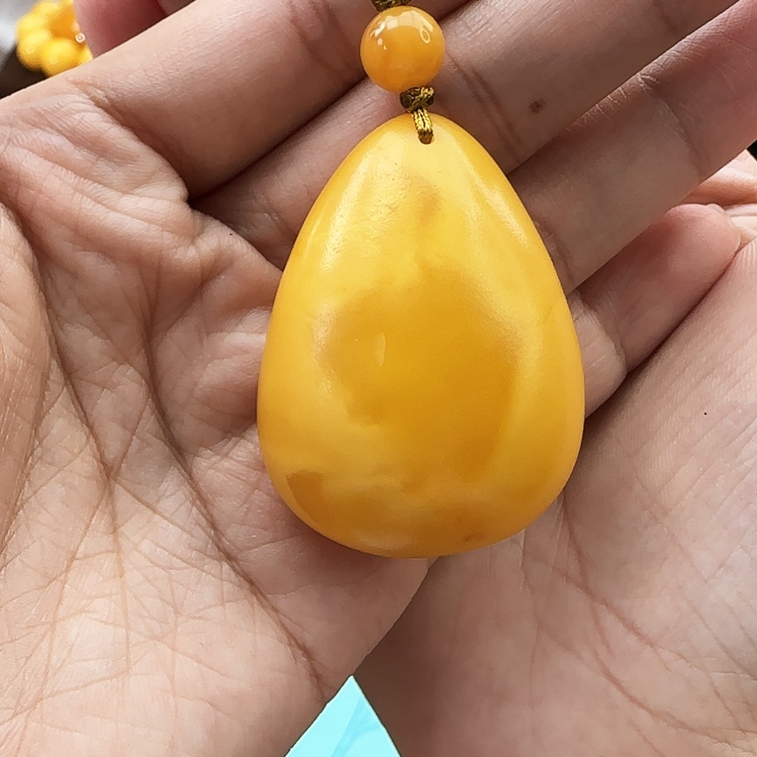 琥珀颈饰未镶嵌吊坠