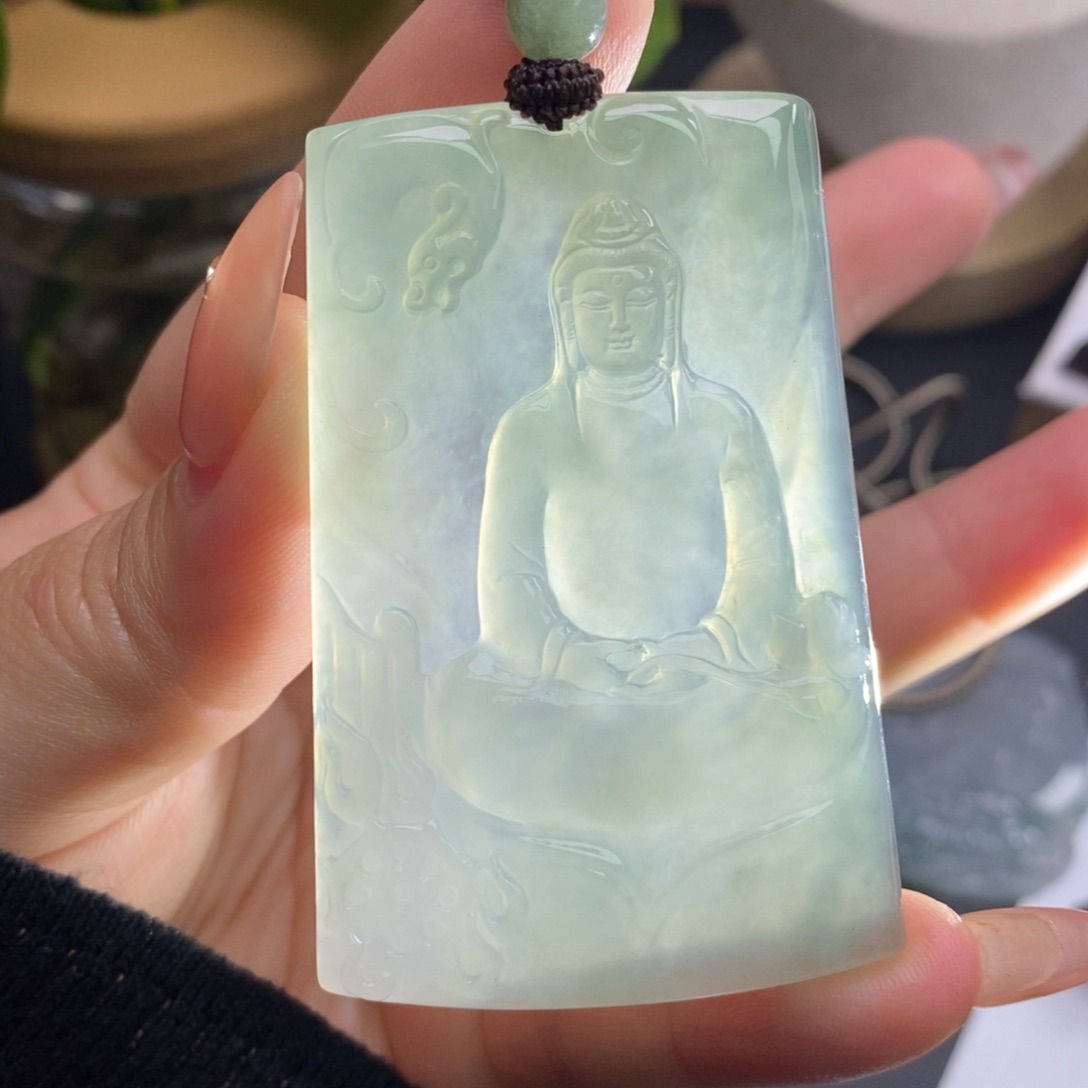 翡翠颈饰未镶嵌缅甸天然A货翡翠