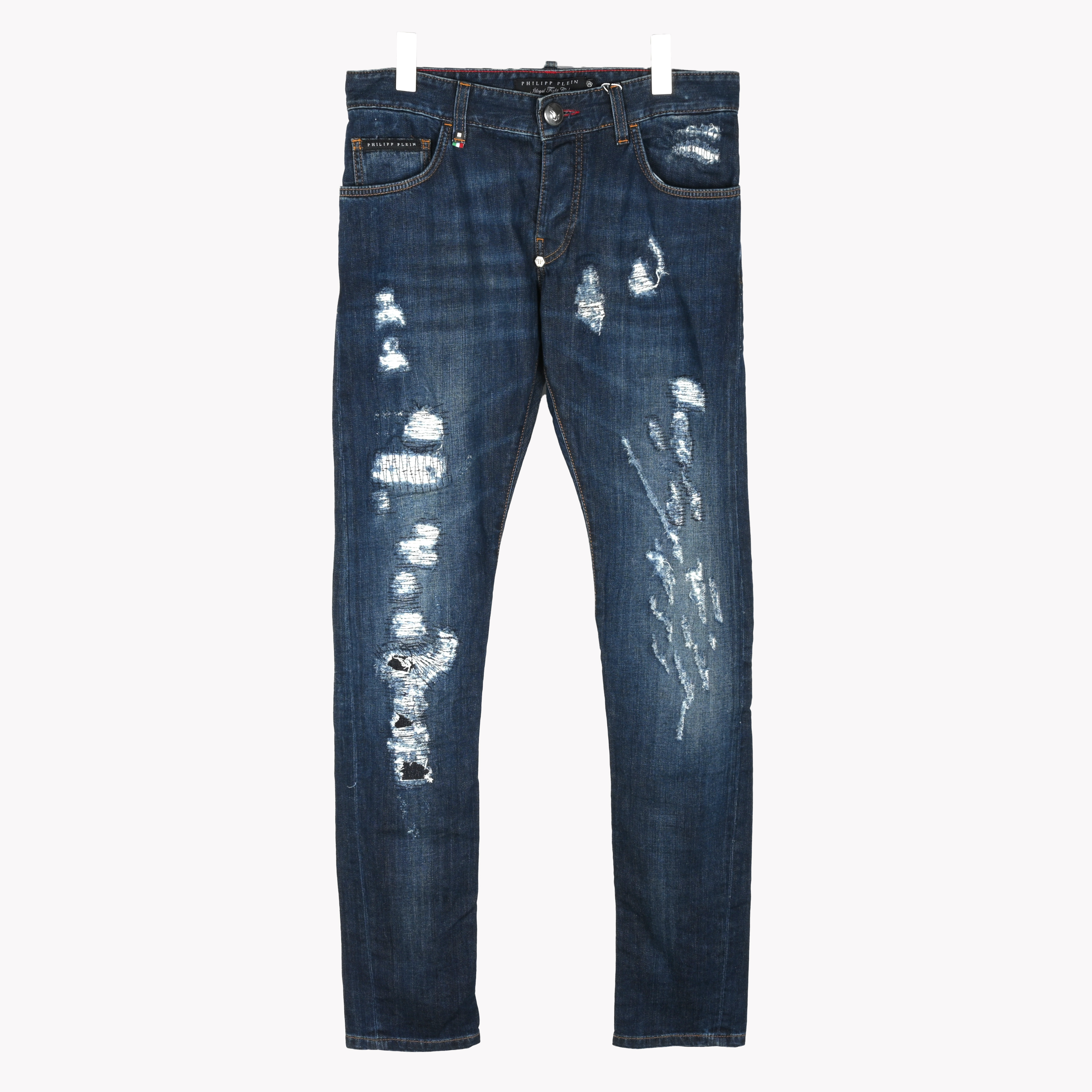 PHILIPP PLEIN 复古直筒破洞牛仔裤春夏时尚 HM59275408DA