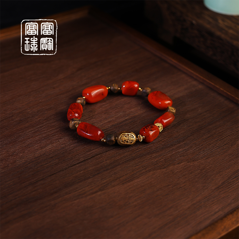 【顾熹】富富珠宝 南红18k金时尚手串（天然珠宝多样性发）