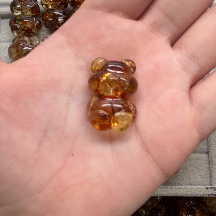 裸石琥珀未镶嵌烤*饭天然蜜蜡配件