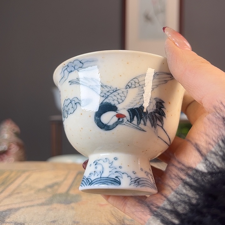 摆件景德柴烧茶杯多人