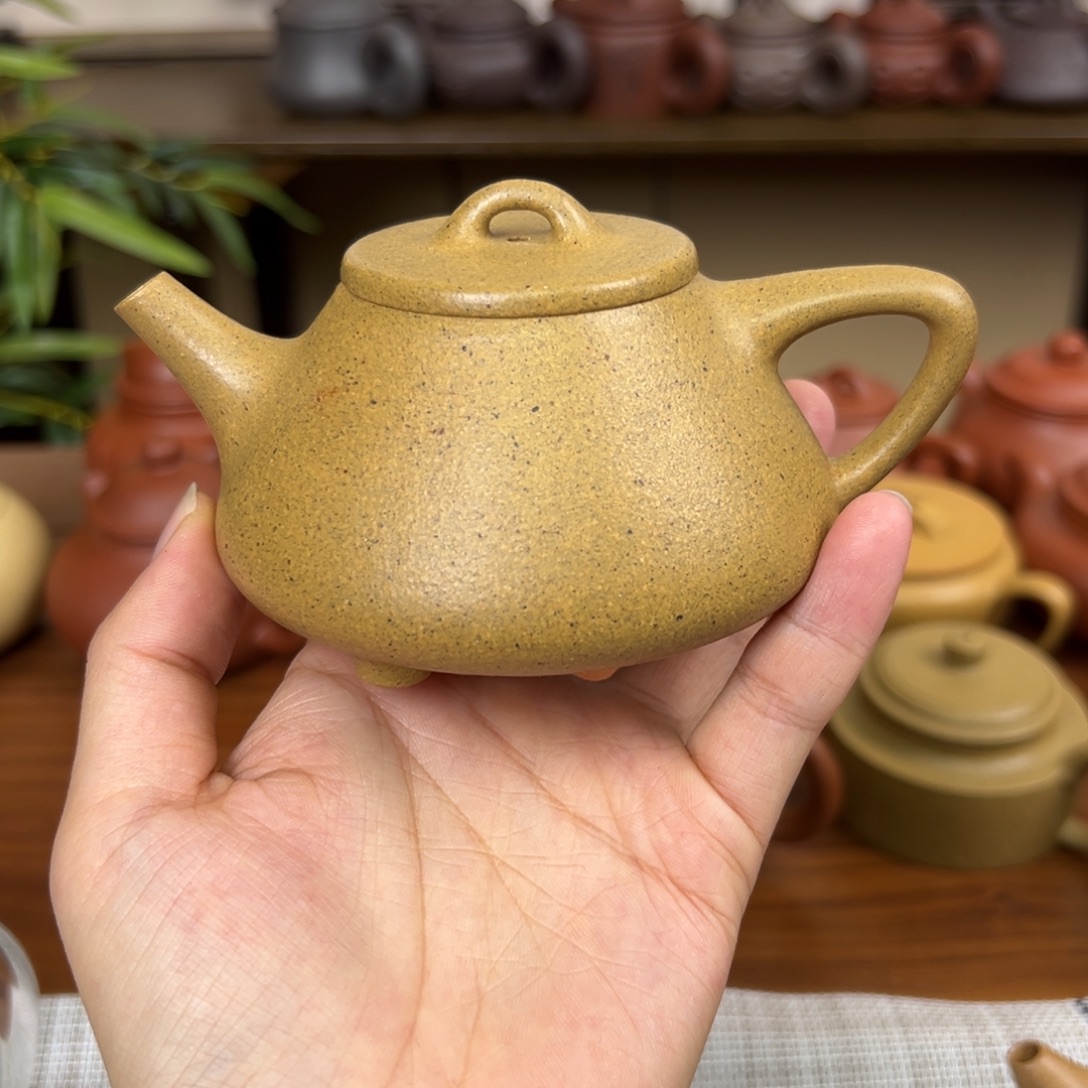 L***⁰茶壶紫砂紫砂壶子冶石瓢黄金段150cc全手