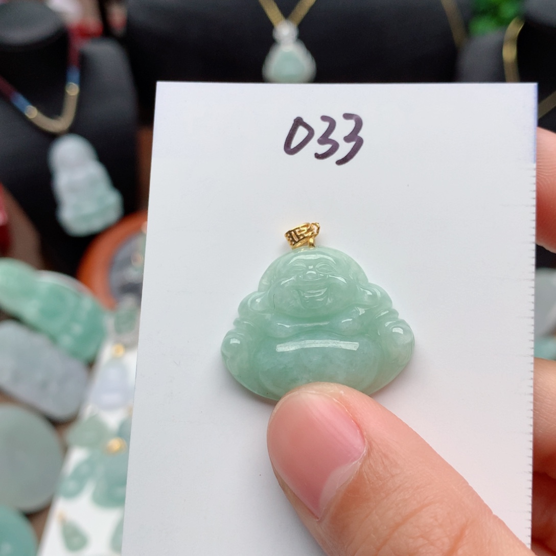 翡翠颈饰银S925镀金镶嵌吊坠