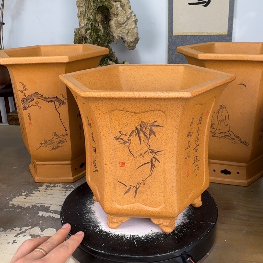 花盆紫砂紫砂花盆19.5-18.5