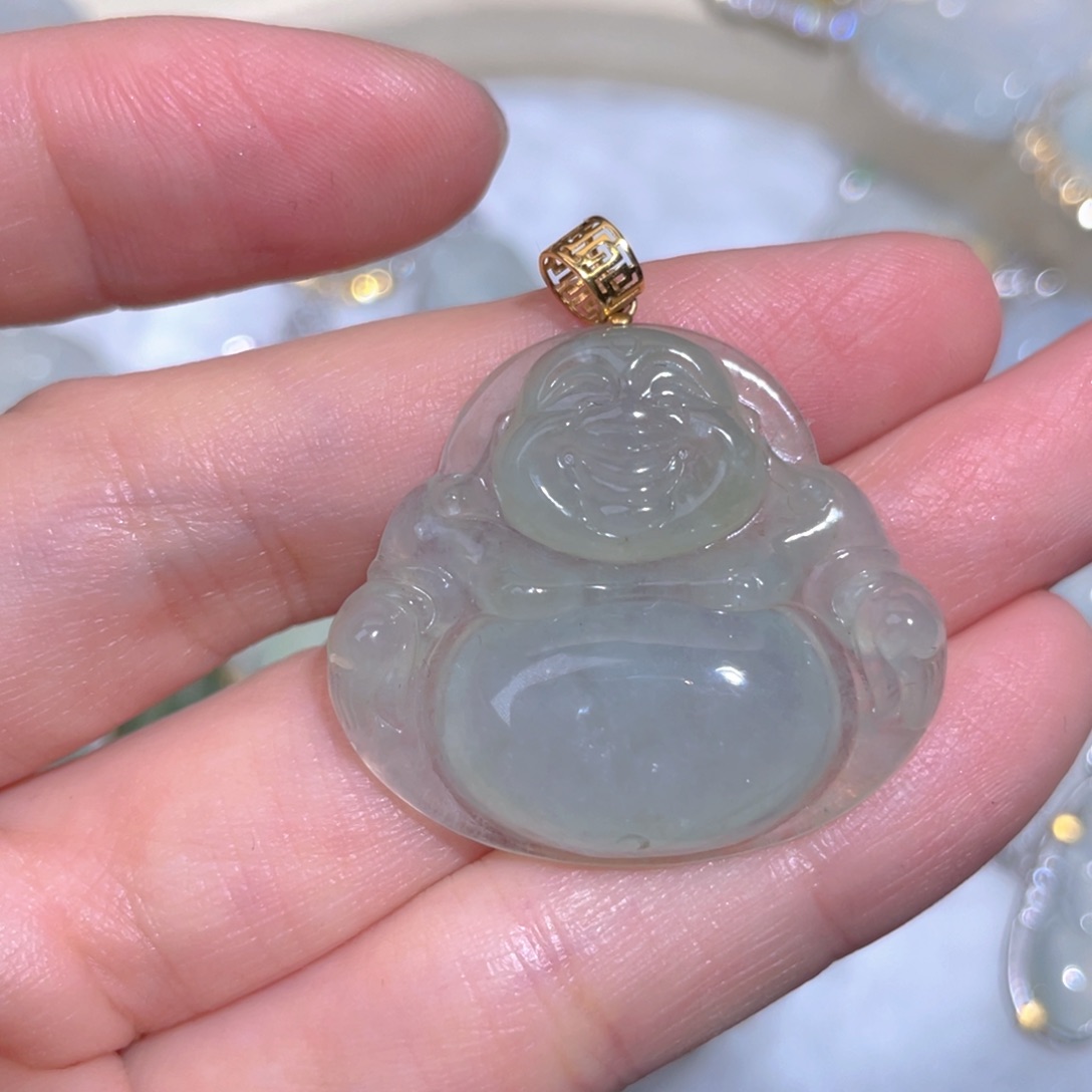 翡翠颈饰18K金镶嵌翡翠