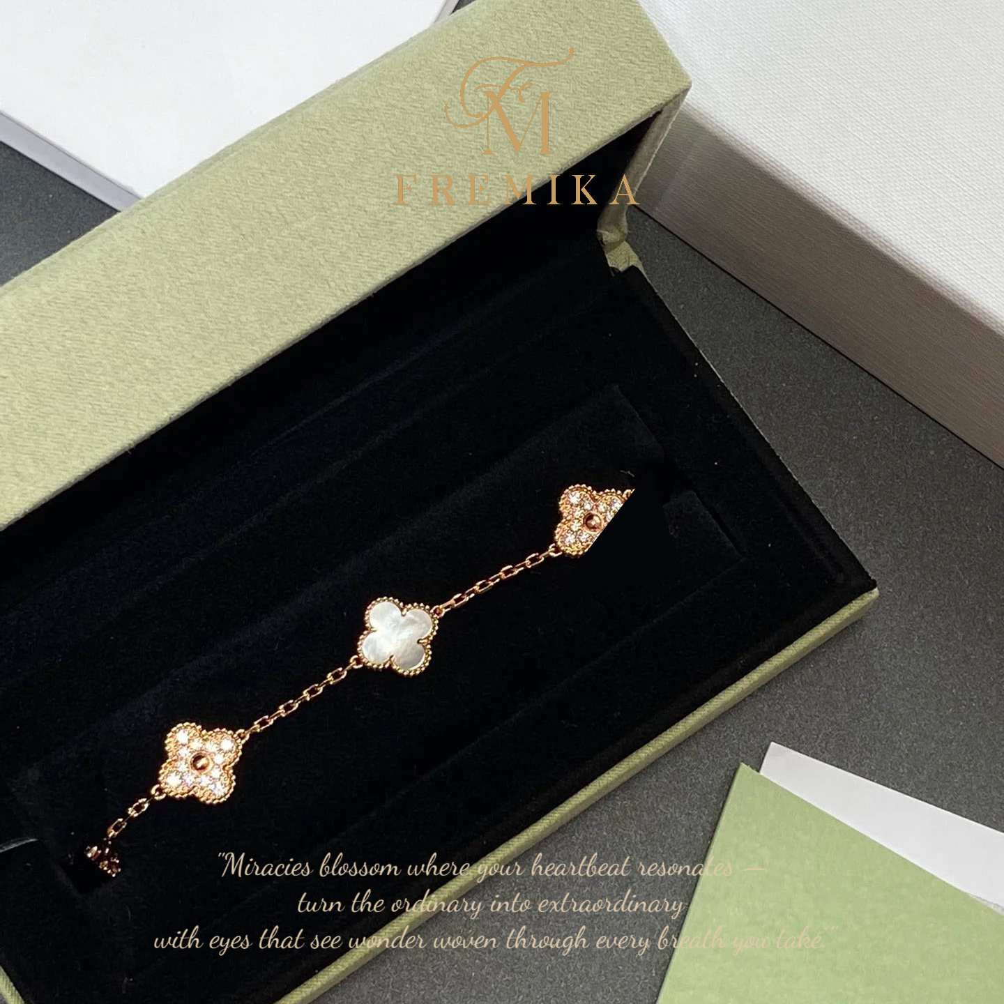 轻奢时尚百搭气质锆石五花手链【HX】