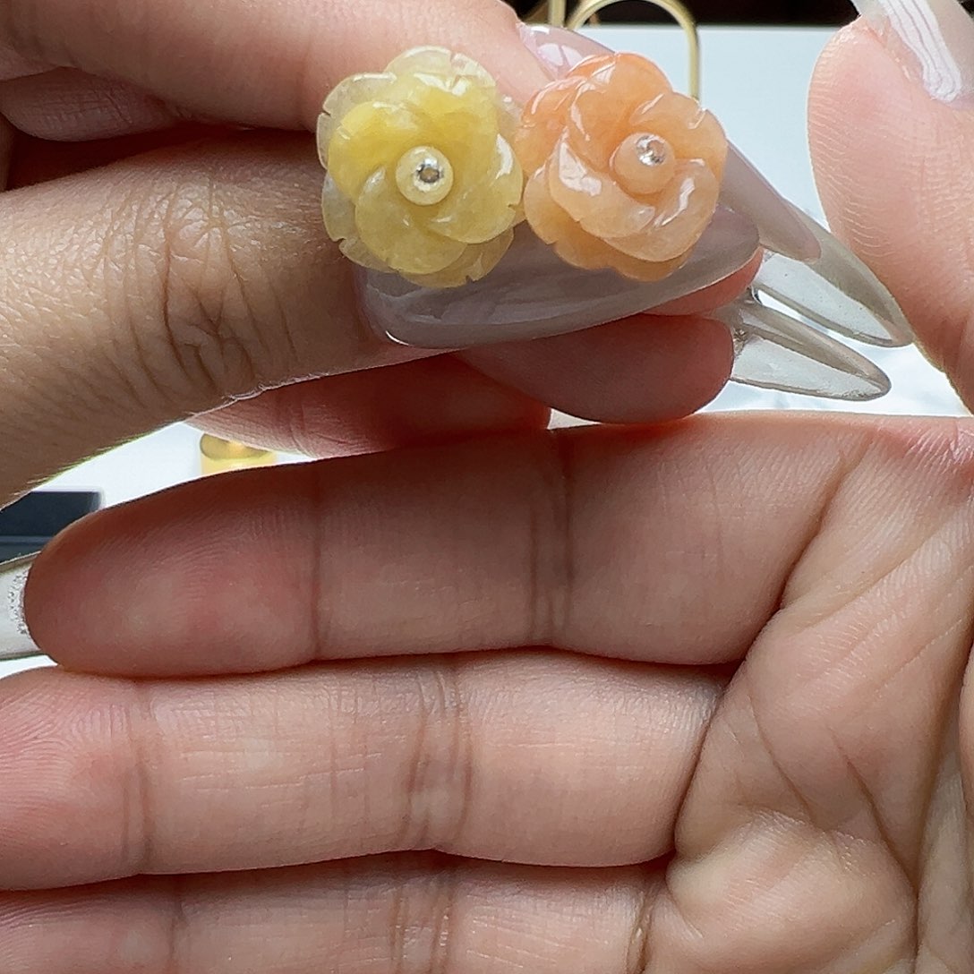 翡翠耳饰银S925镶嵌天然缅甸A货翡翠