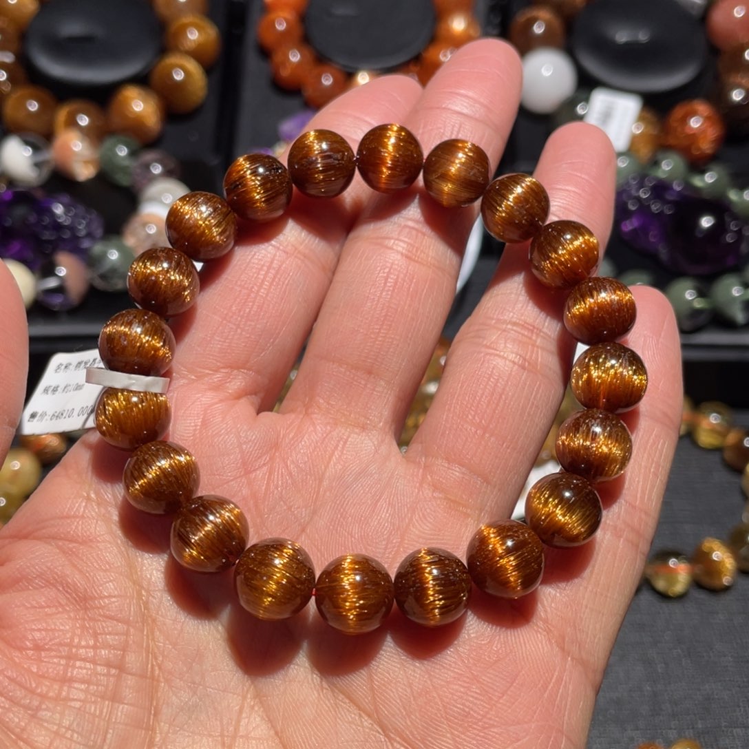 水晶手链未镶嵌沐***铜顺发手链10mm左右